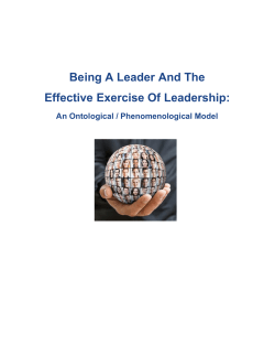 Being A Leader And The Effective Exercise Of Leadership: