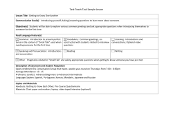 Task-Teach-Task Sample Lesson - TESOL International Association