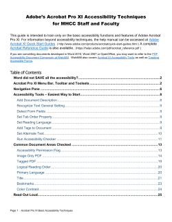 Acrobat Pro XI Accessibility Techniques