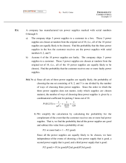 EX: A company has manufactured ten power supplies marked with