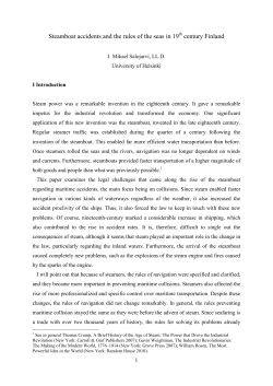 Steamboat accidents and the rules of the seas in 19th century Finland