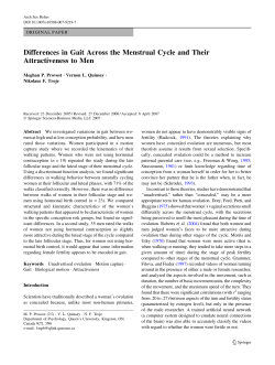 Differences in Gait Across the Menstrual Cycle and Their