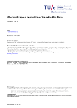 Chemical vapour deposition of tin oxide thin films