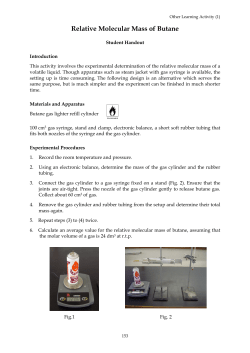 Relative Molecular Mass of Butane