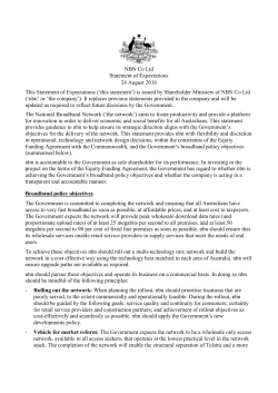 Statement of Expectation