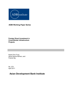 Foreign Direct Investment in Cross-Border Infrastructure