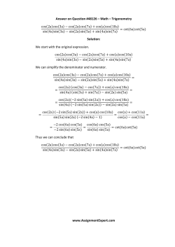 Answer on Question #48126 &ndash; Math &ndash; Trigonometry cos(2a)cos(3a