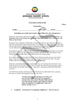 ENGLISH LITERATURE STD 6 Unsung Hero NAME: STD: 6 DIV