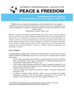 Does Militarism Lead to Violence? Fact Sheet Building on the Global