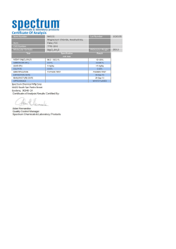 Certificate Of Analysis
