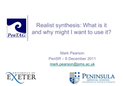 Realist synthesis: What is it and why might I want to use it?