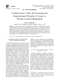 Conflicts Over Credit: Re-Evaluating the Empowerment