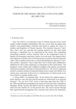 voices of the novel the joy club luck (1989) by amy tan