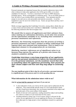 Personal Statements
