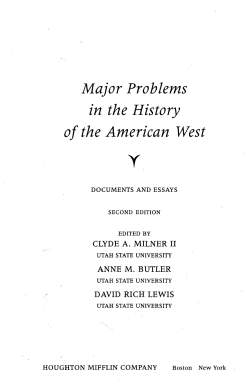 Major Problems in the History of the American West