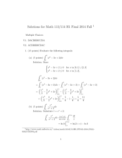Solutions for Math 113/114 H1 Final 2014 Fall 1