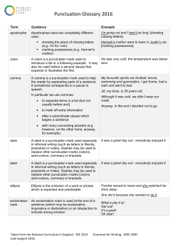 Punctuation Glossary 2016