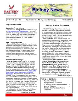 EWU Department of Biology, EWU