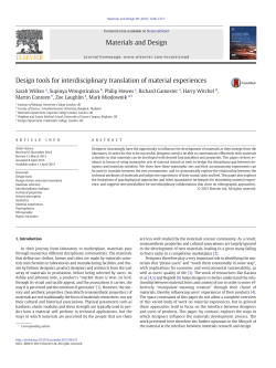 Design tools for interdisciplinary translation of material experiences