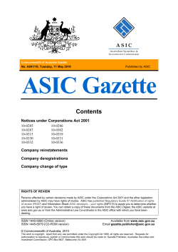 ASIC Gazette