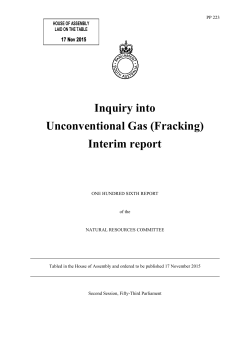 Inquiry into Unconventional Gas (Fracking)