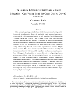 The Political Economy of Early and College Education - IAE-CSIC