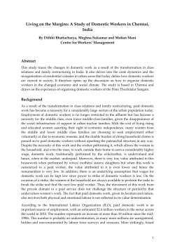 Domestic workers in Chennai India