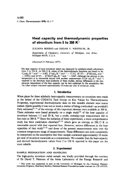 Heat capacity and thermodynamic properties of strontium from 5 to