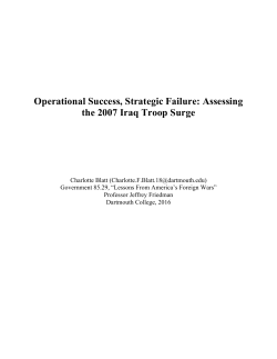 Operational Success, Strategic Failure: Assessing the 2007 Iraq