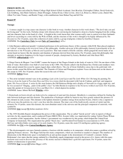 PRISON BOWL IX Questions written and edited by Hunter College