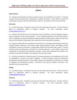 HS Science - Texas Renaissance Festival