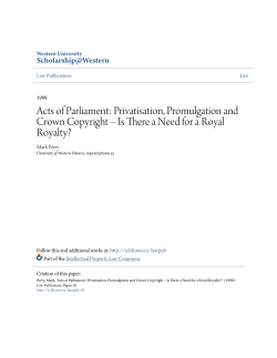 Acts of Parliament: Privatisation, Promulgation and Crown Copyright