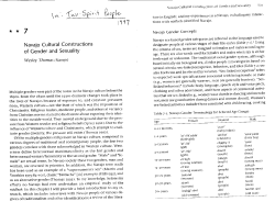 Navajo Cultural Constructions of Gender and Sexuality