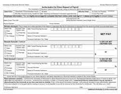 Authorization for Direct Deposit of Payroll