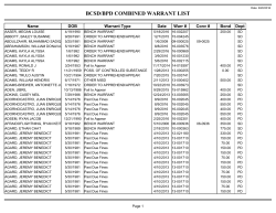 BCSD/BPD COMBINED WARRANT LIST