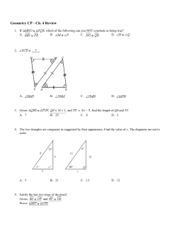 Geometry CP - Ch. 4 Review