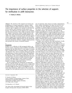 The importance of surface properties in the selection of supports for
