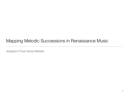 Mapping Melodic Successions: Josquin`s Four-Voice Motets.