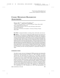 COSMIC MICROWAVE BACKGROUND ANISOTROPIES Wayne