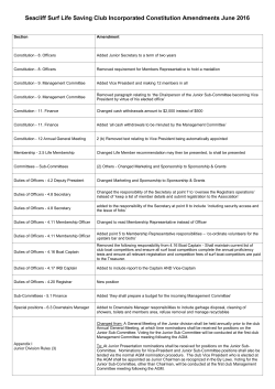 Seacliff Surf Life Saving Club Incorporated Constitution