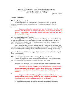 Floating Quotations and Quotation Punctuation: