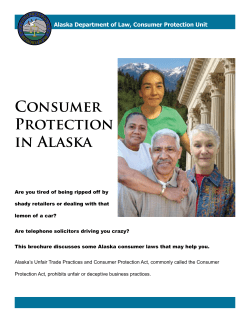 CONSUMER PROtEctiON iN AlASkA