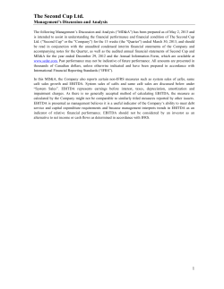 Q1 2013 - Second Cup