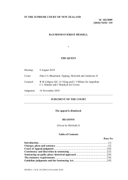 Hessell v R - Courts of New Zealand