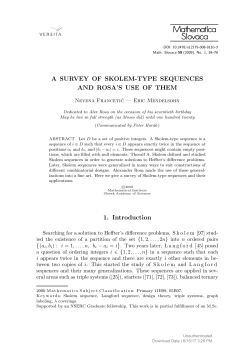 A SURVEY OF SKOLEM-TYPE SEQUENCES AND ROSA`S USE OF