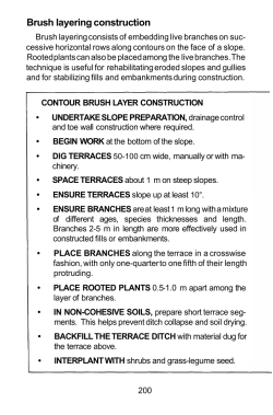 Brush layering construction