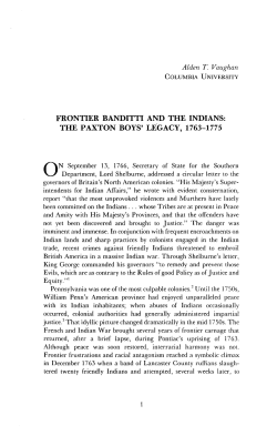 Alden T Vaughan FRONTIER BANDITTI AND THE INDIANS: THE