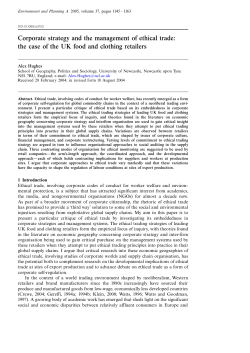 Corporate strategy and the management of ethical trade: the case of