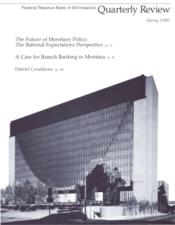 A Case for Branch Banking in Montana