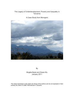 The Legacy of Underdevelopment, Poverty and Inequality in - p
